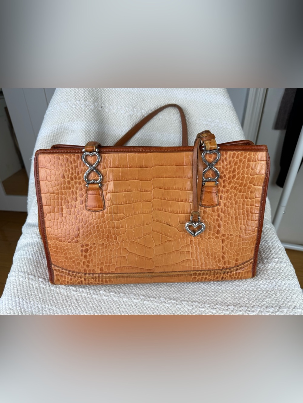 Brighton croc embossed shoulder bag